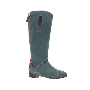 Hermes Knee-Length Boots in Blue Suede